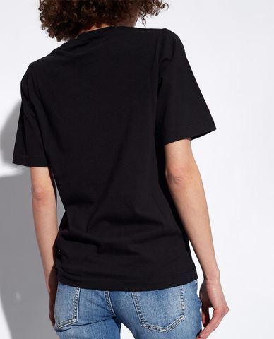  DSQUARED2 - Áo thun nữ cổ tròn tay ngắn phối kim tuyến Betty Boop 