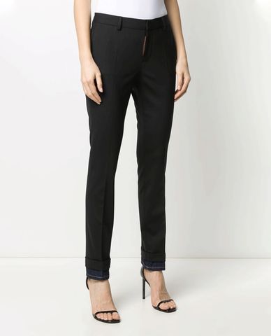  DSQUARED2 - Quần kiểu nữ phom suông phối ống quần jeans thời trang 