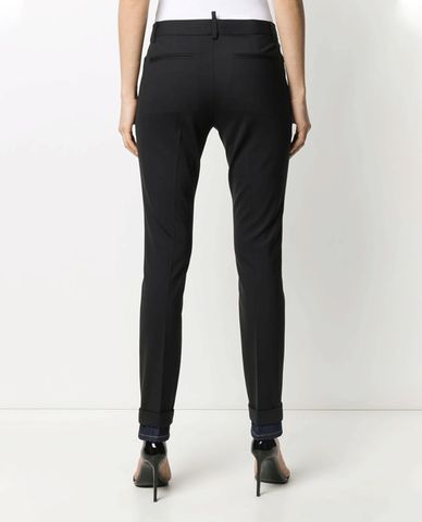  DSQUARED2 - Quần kiểu nữ phom suông phối ống quần jeans thời trang 