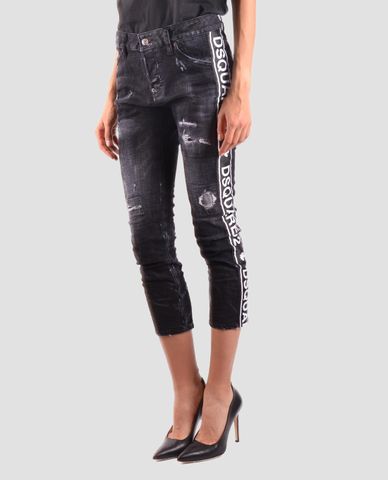  DSQUARED2 - Quần jeans nữ skinny phối chữ in 