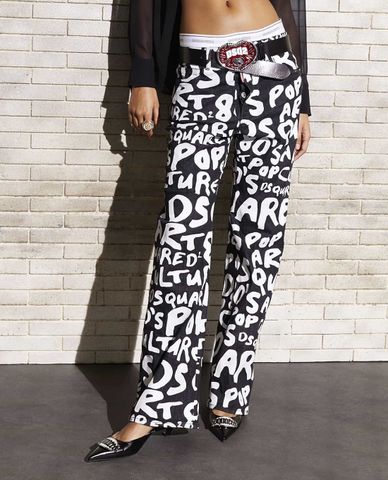  DSQUARED2 - Quần jeans nữ ống đứng Sprout Factory Wash D2 Pop 80s Roadie 