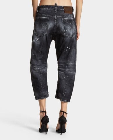  DSQUARED2 - Quần jeans nữ ống rộng Kawaii 