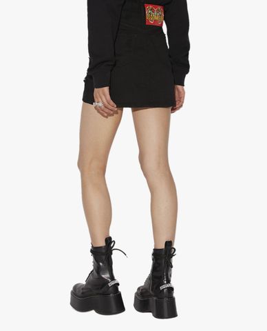  DSQUARED2 - Chân váy denim mini rách vải cá tính D2 Tiger 
