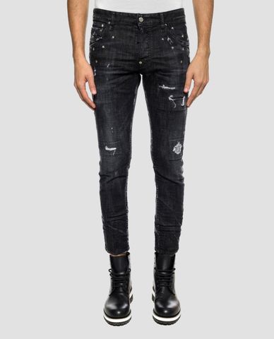  DSQUARED2 - Quần jeans nam lưng cao đính sao Skater Jean 