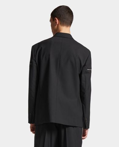  DSQUARED2 - Áo khoác blazer nam cổ V tay dài phối zip Icon 
