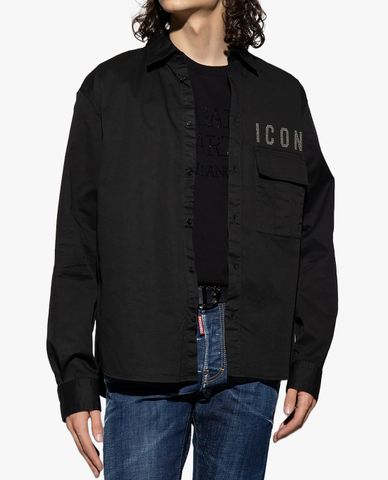  DSQUARED2 - Áo sơ mi nam phom suông tay dài hiện đại 