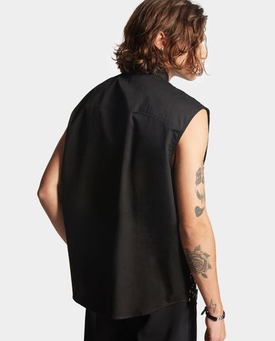  DSQUARED2 - Áo sơ mi nam cổ bẻ sát nách phối logo Icon Splash 