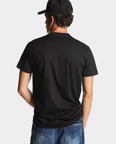  DSQUARED2 - Áo thun nam cổ tròn tay ngắn phối logo Icon Stamps Cool Fit 