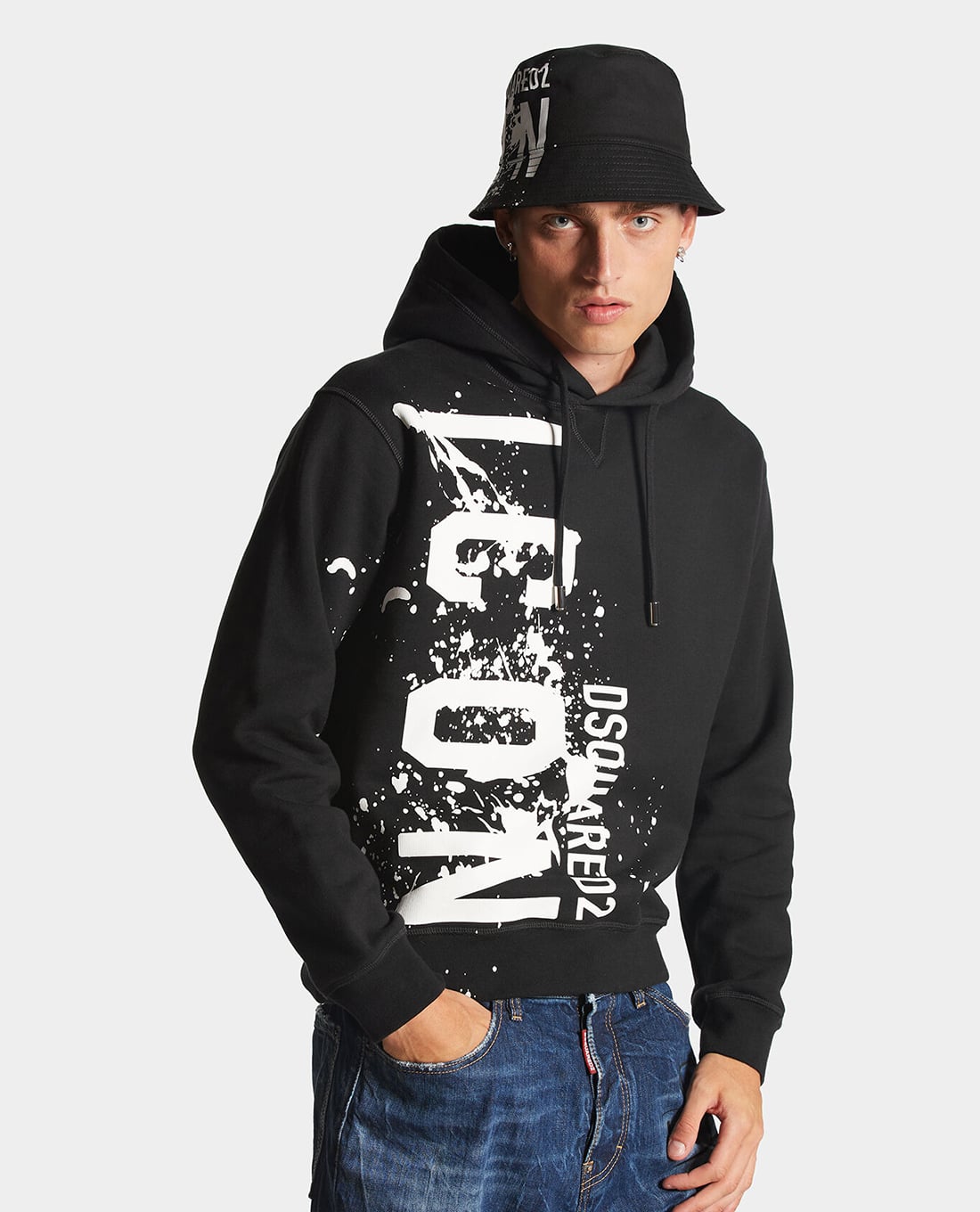 DSQUARED2 - Áo hoodie nam in logo Icon Splash Cool Fit