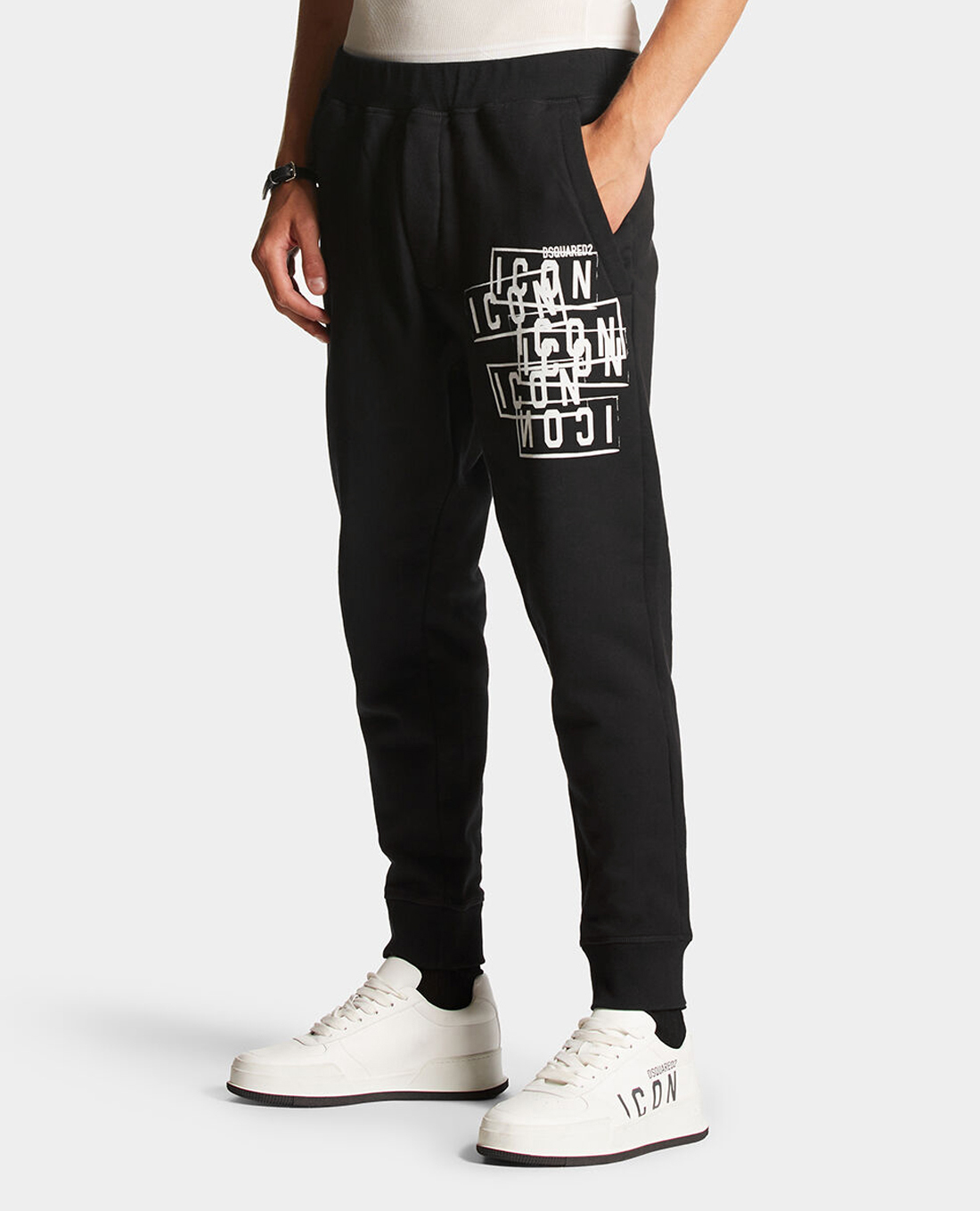 DSQUARED2 - Quần jogger nam lưng thun phối logo Icon Stamps Ski