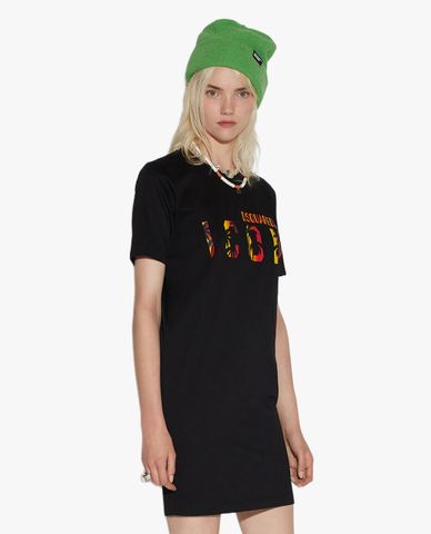  DSQUARED2 - Đầm mini tay ngắn phom suông hiện đại 