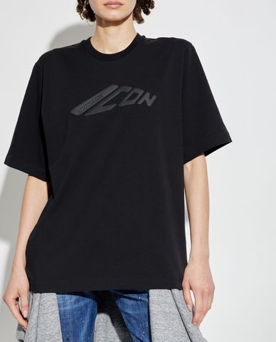  DSQUARED2 - Áo thun nữ cổ tròn tay ngắn năng động 