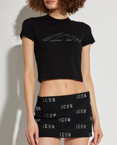  DSQUARED2 - Áo croptop nữ phom ôm tay ngắn 
