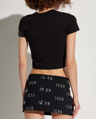  DSQUARED2 - Áo croptop nữ phom ôm tay ngắn 