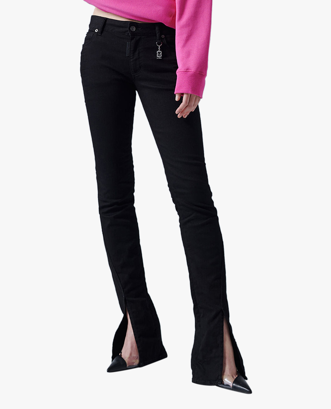 DSQUARED2 - Quần jeans nữ ống loe xẻ tà