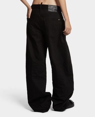  DSQUARED2 - Quần jeans nữ ống rộng Icon Black Bull 