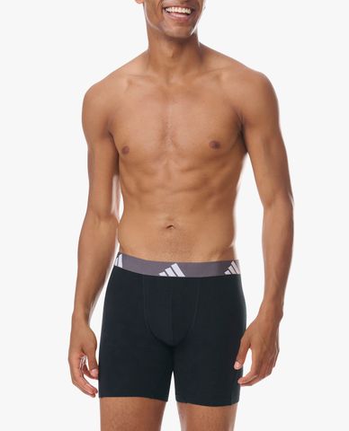  ADIDAS - Set 3 quần lót nam dáng boxer phối logo Active Flex Cotton 
