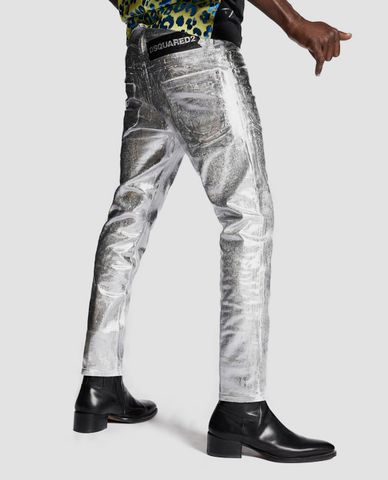  DSQUARED2 - Quần jeans nam phi bóng Coated Skater 