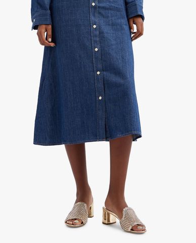  LE SILLA - Giày mules cao gót nữ đế trụ đính đá Gilda 