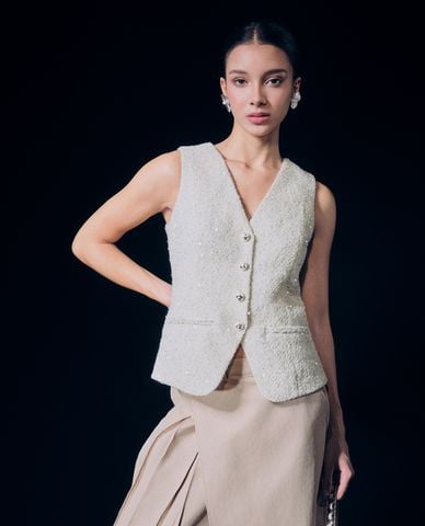 GIGI - Áo khoác gilet nữ cổ V sát nách trẻ trung 