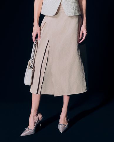  GIGI - Chân váy chữ A midi xoè nhẹ thời trang 