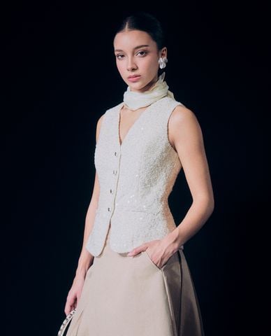  GIGI - Áo khoác gilet nữ cổ V sát nách trẻ trung 