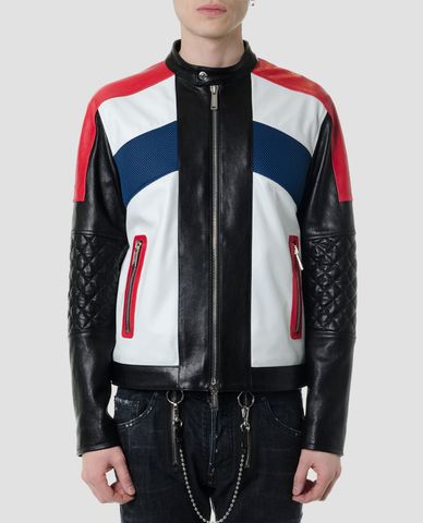  DSQUARED2 - Áo khoác nam họa tiết dãy màu Multicolor Calf 