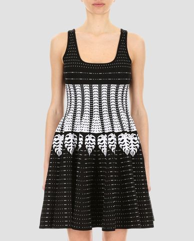  DSQUARED2 - Đầm xòe sát nách cổ vuông Jersey 