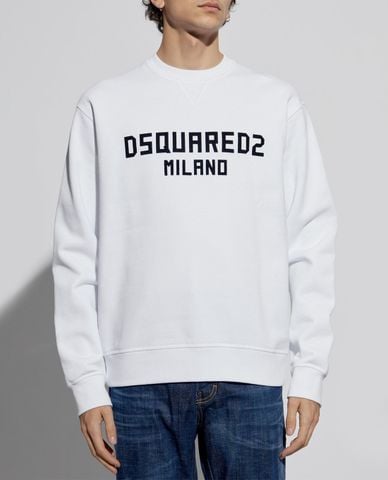  DSQUARED2 - Áo sweatshirt nam cổ tròn tay dài in logo 