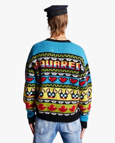  DSQUARED2 - Áo sweater nam cổ tròn tay dài Ciro 