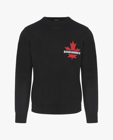  DSQUARED2 - Áo sweater nam cổ tròn tay dài Intarsia 