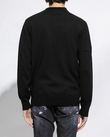 DSQUARED2 - Áo sweater nam cổ tròn tay dài thêu logo thời thượng 