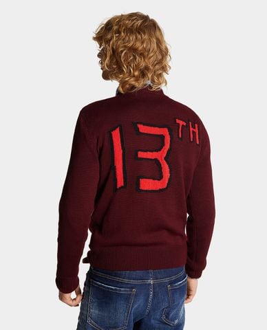  DSQUARED2 - Áo sweater nam dệt kim cổ tròn tay dài Jacquard 