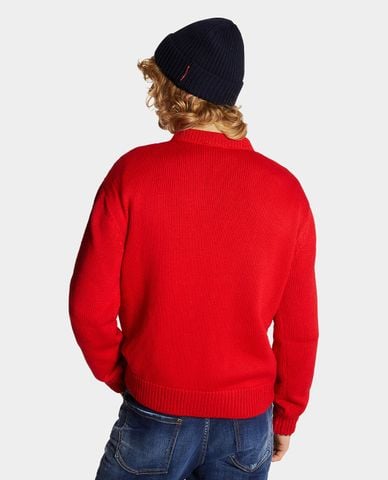  DSQUARED2 - Áo sweater nam dệt kim cổ tròn tay dài Jacquarded 