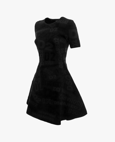  DSQUARED2 - Đầm mini tay ngắn phom xòe thời trang 
