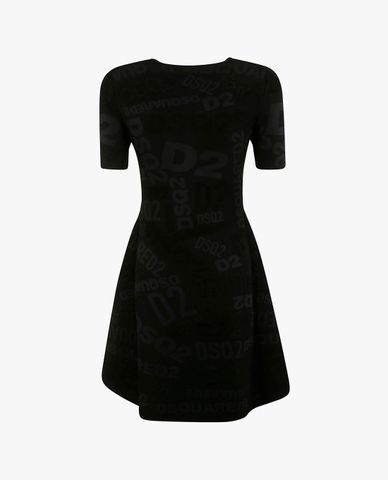  DSQUARED2 - Đầm mini tay ngắn phom xòe thời trang 