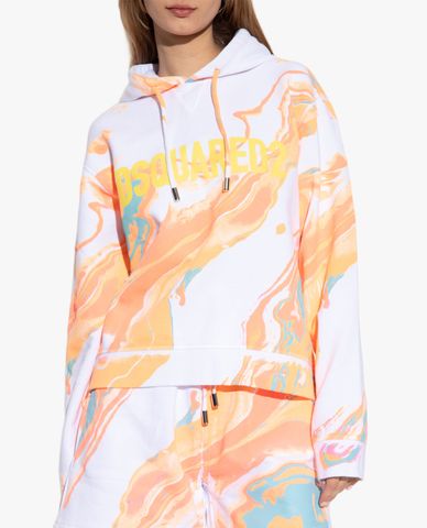  DSQUARED2 - Áo hoodie nữ phom suông tay dài hiện đại 