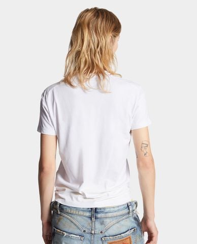  DSQUARED2 - Áo thun nữ cổ tròn tay ngắn in logo 