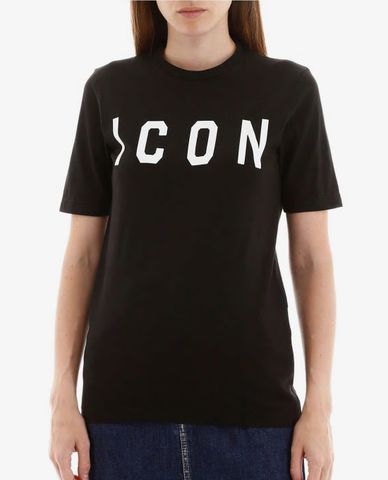  DSQUARED2 - Áo thun nữ ngắn tay cổ tròn phom suông thời trang ICON 