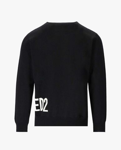  DSQUARED2 - Áo sweater nam cổ tròn tay dài thời trang 