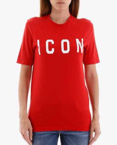  DSQUARED2 - Áo thun nữ ngắn tay cổ tròn phom suông thời trang ICON 