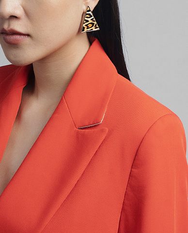  CECI - Khuyên tai nữ tam giác họa tiết da báo thời thượng 