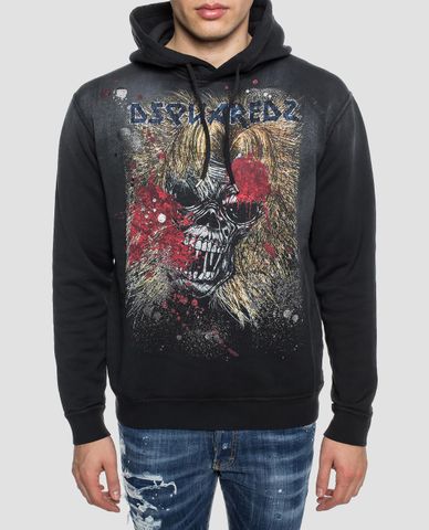  DSQUARED2 - Áo sweatshirt nam họa tiết in trước và sau 