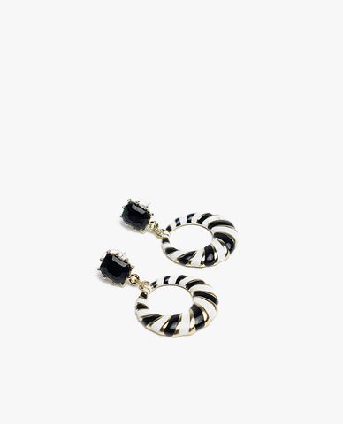  CECI - Khuyên tai nữ mặt đá khoen tròn thời trang 