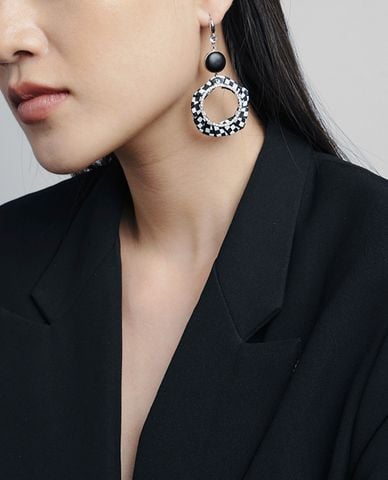  CECI - Khuyên tai nữ phom tròn bản to sang trọng 