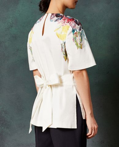  TED BAKER - Áo kiểu nữ ngắn tay thắt nơ Bonnay 