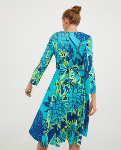  MAX&Co. - Đầm xếp li mini cổ V tay dài phối hoạ tiết Disco 