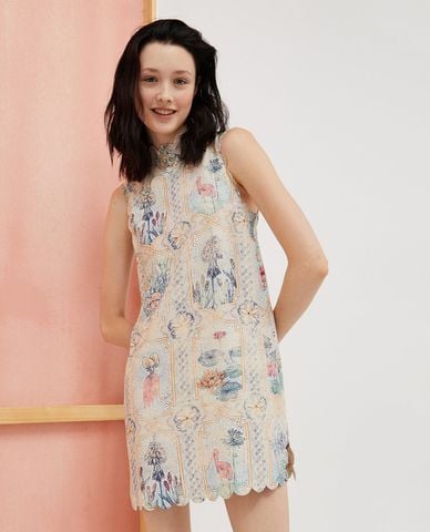  MAX&Co. - Đầm sát nách mini cổ lọ hoạ tiết Bejing 