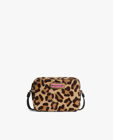  DSQUARED2 - Túi đeo chéo nam phom chữ nhật Leopard 