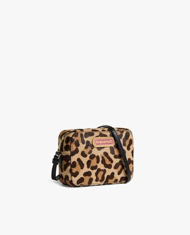  DSQUARED2 - Túi đeo chéo nam phom chữ nhật Leopard 